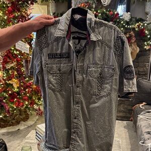 Affliction Charcoal Short Sleeve Shirt